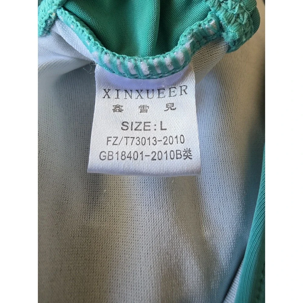 NWT Xinxueeryongyi Women L Teal One Piece Swimsuit Swimwear Sleeveless Bathing